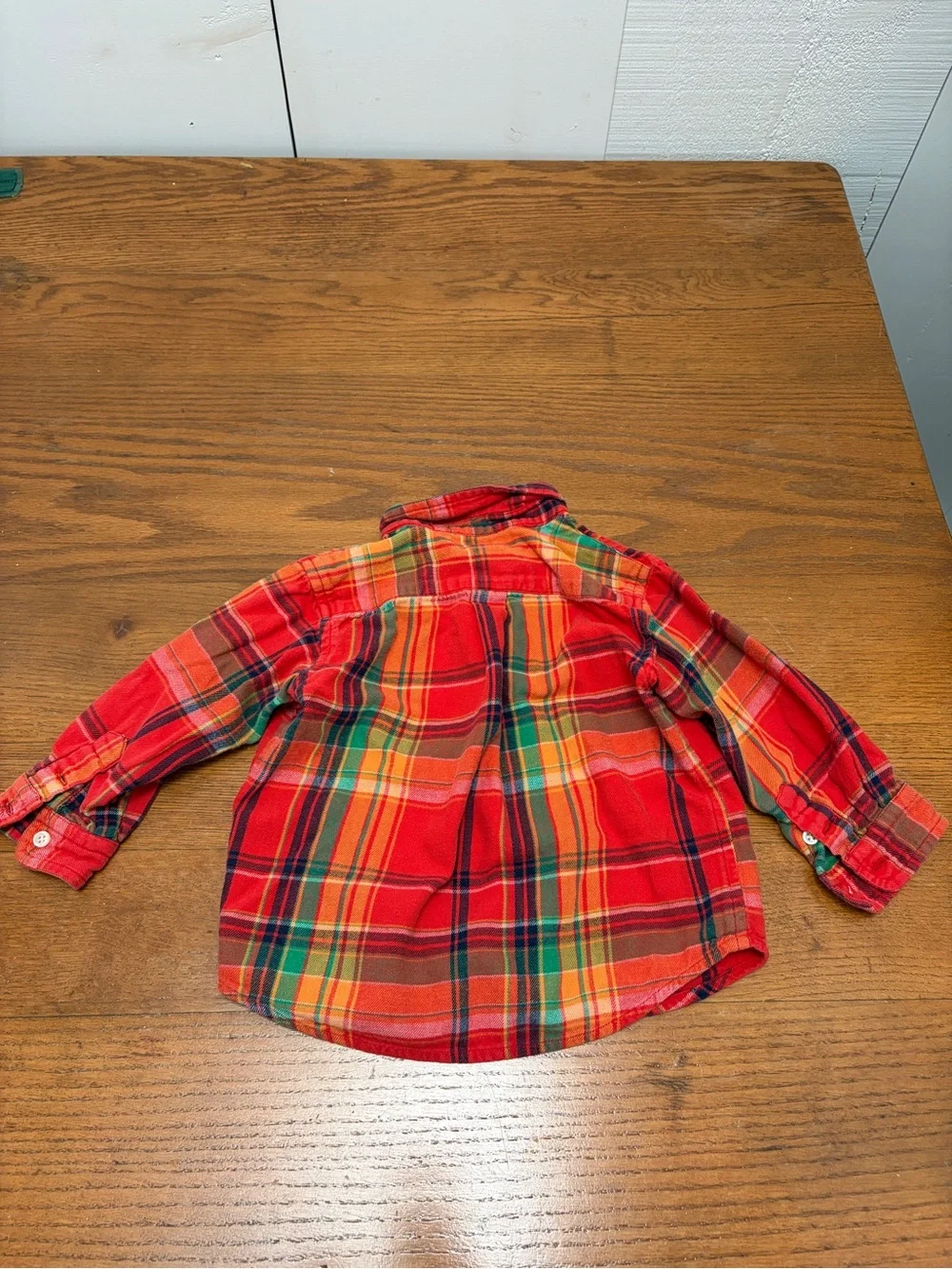 Ralph Lauren Red and Green Plaid Button-Down Toddler Boys Shirt - Size 24M